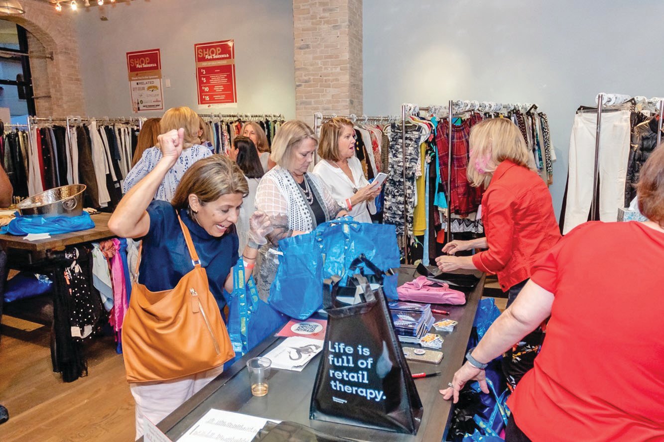 Successful – joyful – shoppers at the 2021 Shop for Success Pop-Up Sale benefiting Dress for Success. The 2022 event is Sept. 30 through Oct. 2, at The Square in West Palm Beach.
